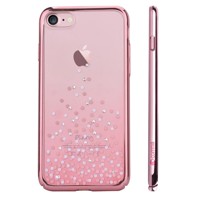 COMMA Polka Series Authorized Swarovski Crystal Decor Plated PC Case for iPhone 8 / 7 4.7 - Rose Gold