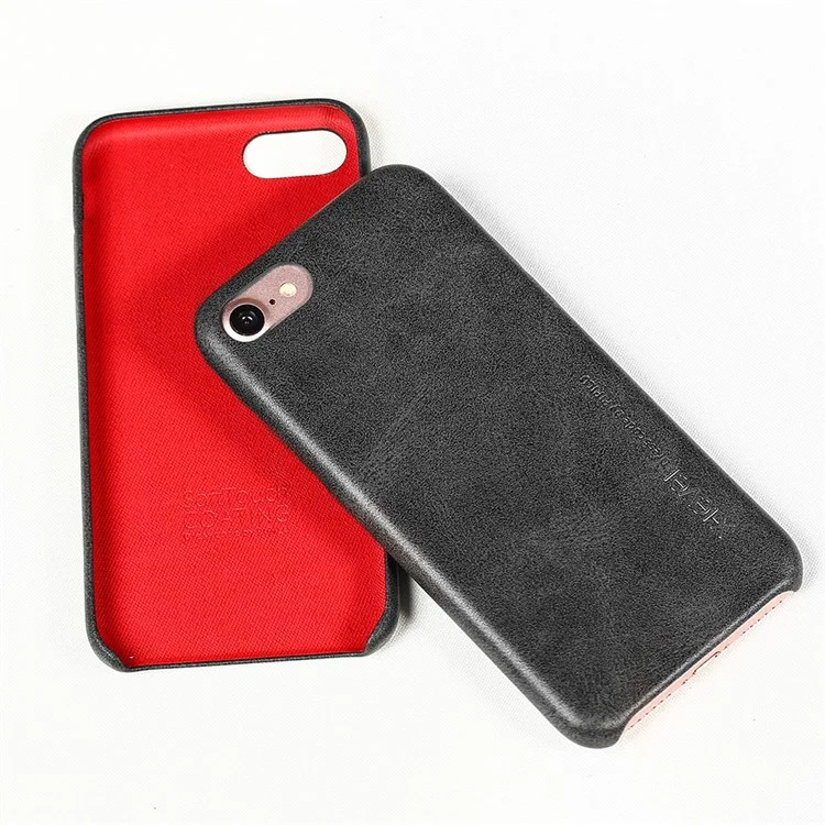 X-LEVEL Vintage Series Leather Coated Hard PC Case for iPhone 7 - Black