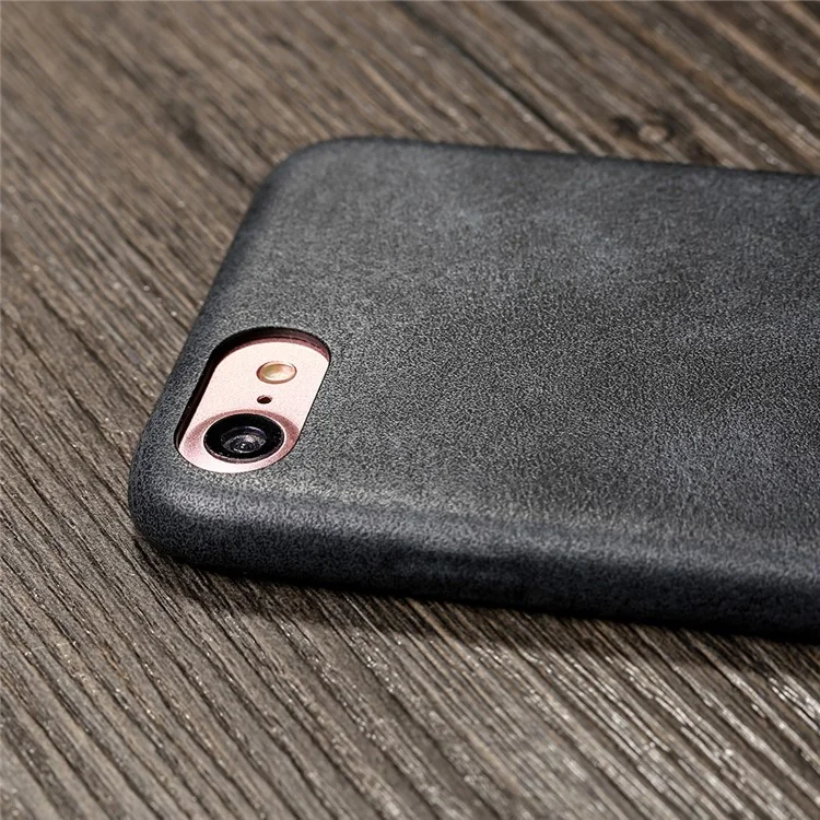 X-LEVEL Vintage Series Leather Coated Hard PC Case for iPhone 7 - Black