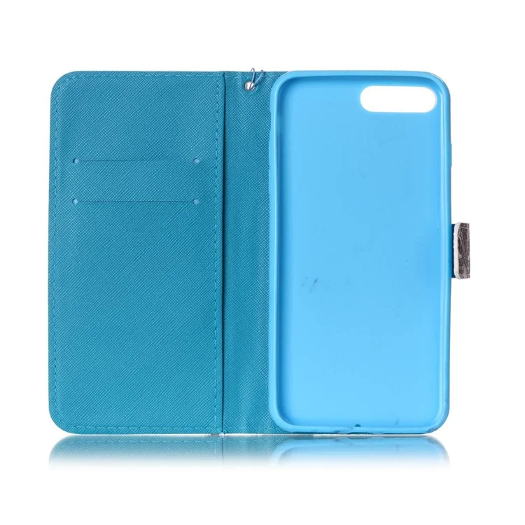 Wallet Leather Stand Case for iPhone 8 Plus / 7 Plus - Blue Butterflies