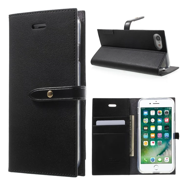 MERCURY GOOSPERY Romance Diary Leather Wallet Phone Case for iPhone 8 / 7 4.7 inch - Black