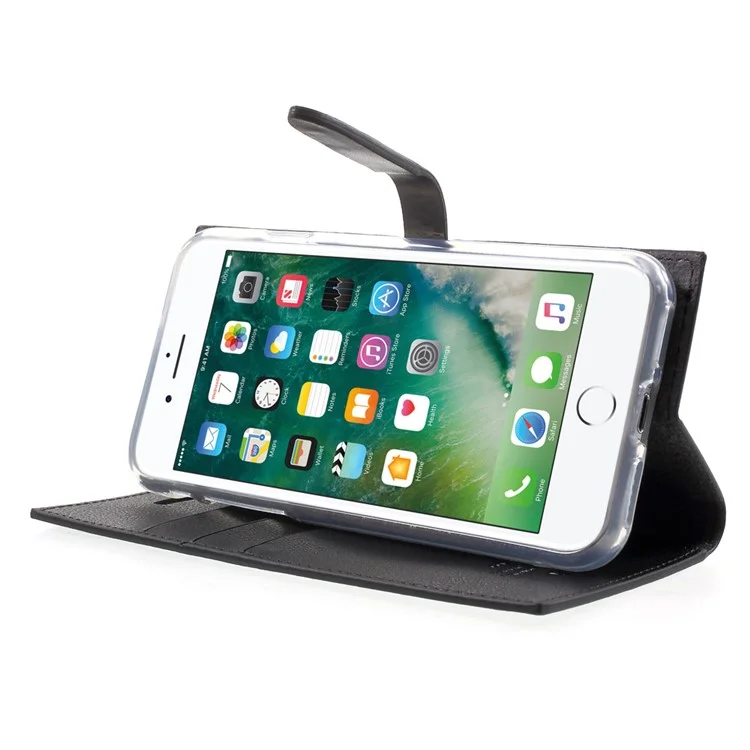 MERCURY GOOSPERY Romance Diary Leather Wallet Phone Case for iPhone 8 / 7 4.7 inch - Black