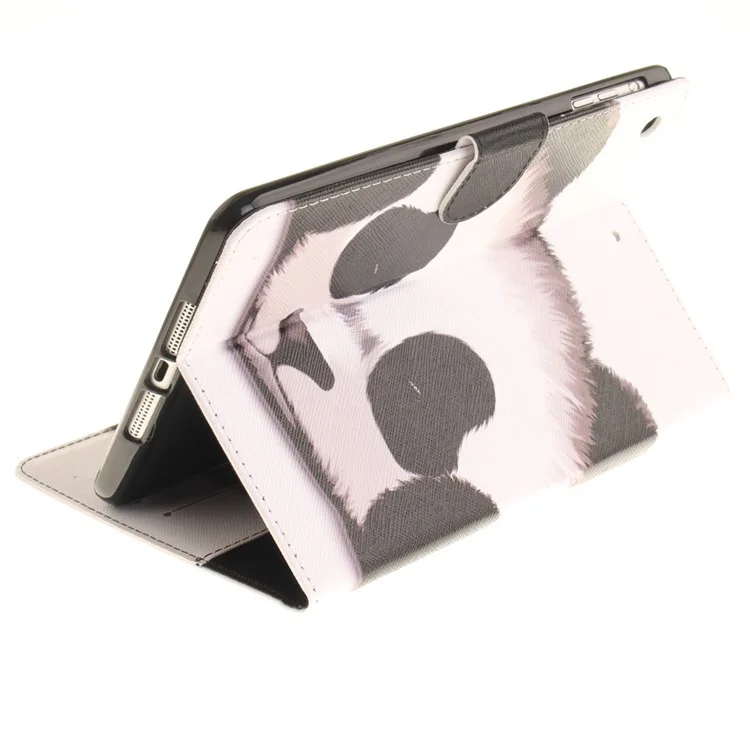 Pattern Printing Smart Leather Wallet Case for iPad Air - Panda