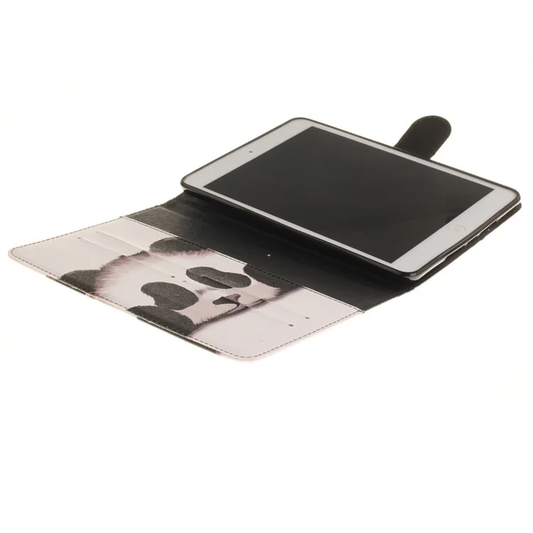 Pattern Printing Smart Leather Wallet Case for iPad Air - Panda