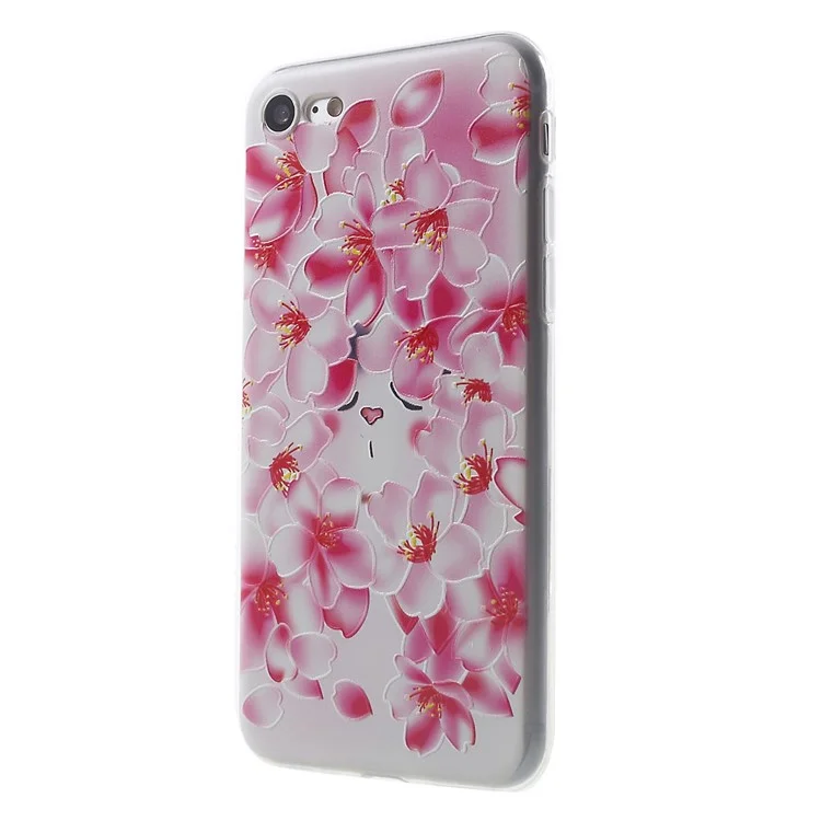 Softlyfit Embossed Soft TPU Cover Case for iPhone 8/7 4.7 - Peach Flower