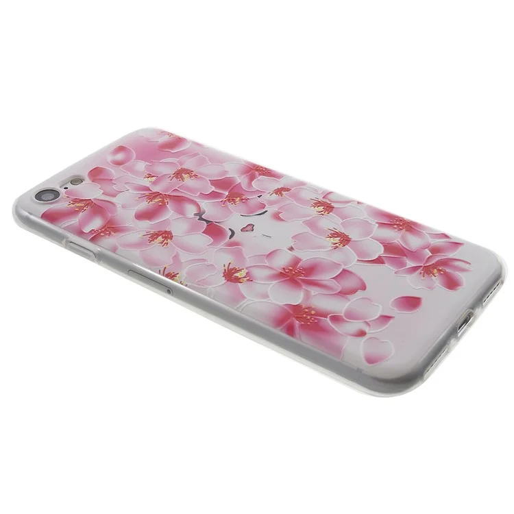 Softlyfit Embossed Soft TPU Cover Case for iPhone 8/7 4.7 - Peach Flower