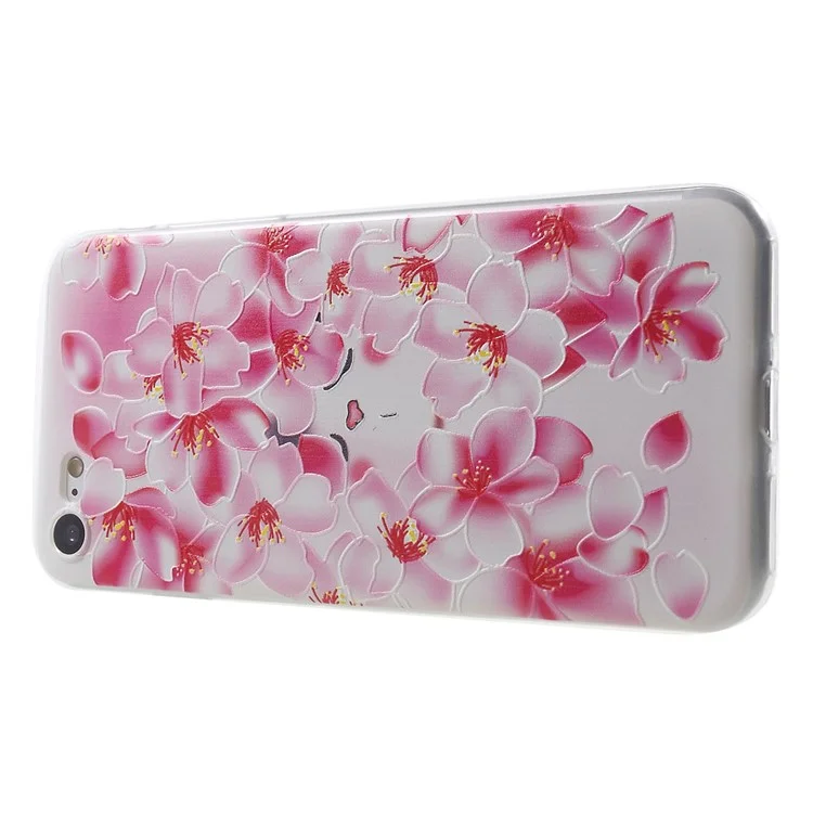 Softlyfit Embossed Soft TPU Cover Case for iPhone 8/7 4.7 - Peach Flower