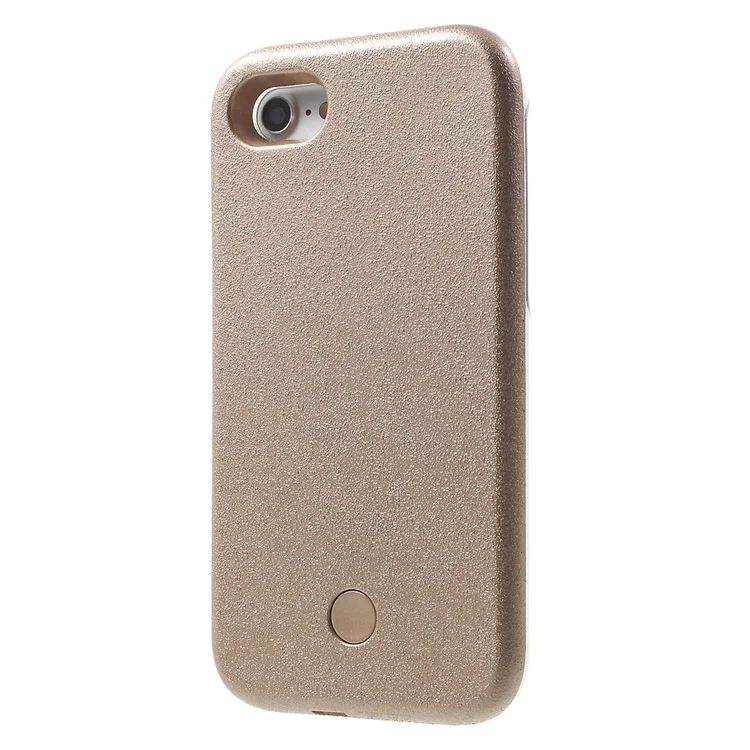 LED Night  Light Luminous Selfie Hard Phone Cover for iPhone SE 2nd Gen (2020)/8/7 4.7 - Gold