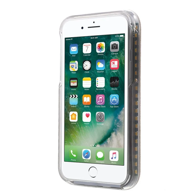 LED Night  Light Luminous Selfie Hard Phone Cover for iPhone SE 2nd Gen (2020)/8/7 4.7 - Gold