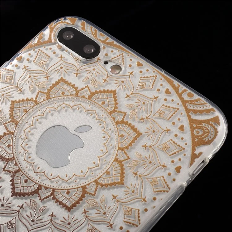 XINCUCO Gradient Lace Pattern TPU Soft Cover for iPhone 7 Plus 5.5 - Black / Cyan