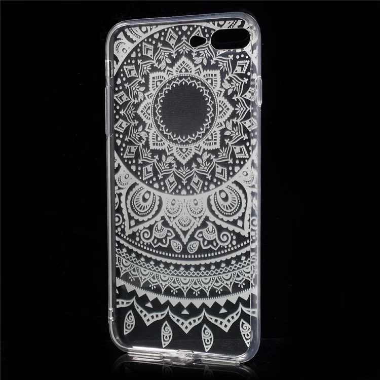 XINCUCO Gradient Lace Pattern TPU Soft Cover for iPhone 7 Plus 5.5 - Black / Cyan