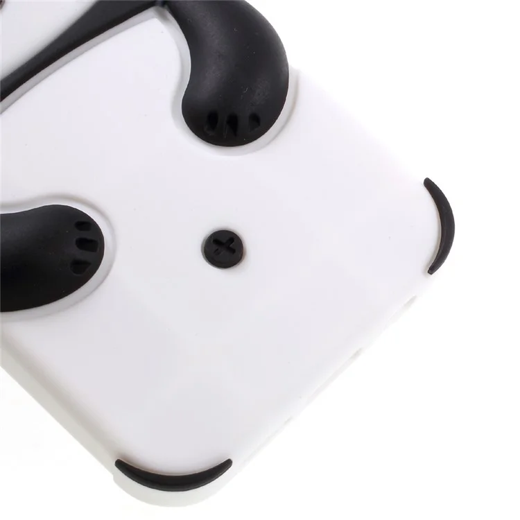 3D Lovely Panda Silicone Case for iPhone 8/7 - Black