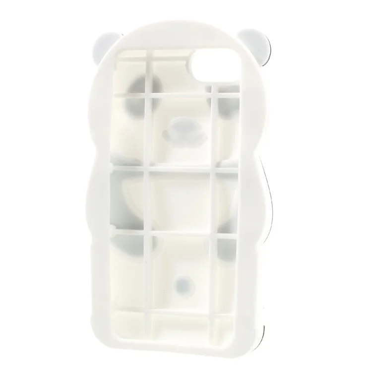 3D Lovely Panda Silicone Case for iPhone 8/7 - Black