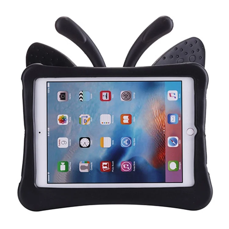 3D Schmetterling Kinder Stoßfestes EVA Ständer Handyhülle Hülle für iPad Pro 9.7 / Air 2 / Air - Schwarz