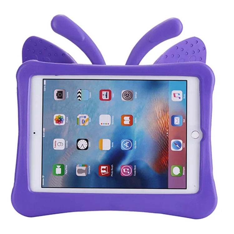 3D Butterfly Kids Tocoproofing Eva Kickstand Téléphone Couverture Téléphone Pour Ipad Pro 9.7 / Air 2 / Air - Violet