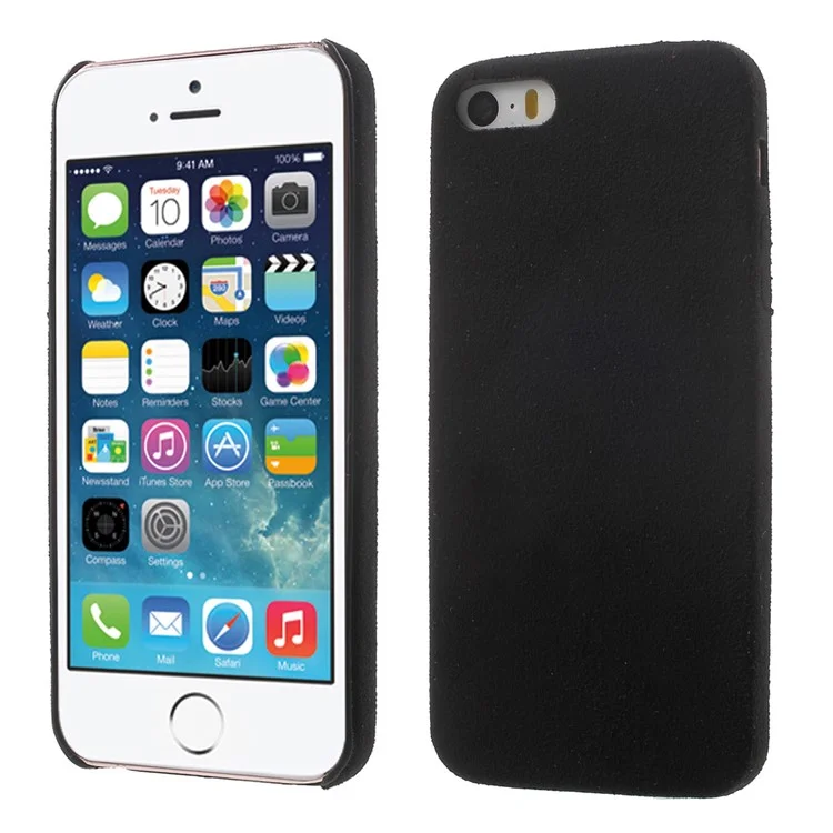 Anti-scratch Suede Skin PP Case for iPhone SE/5s/5 - Black