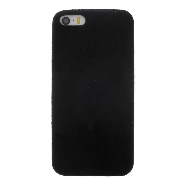 Anti-scratch Suede Skin PP Case for iPhone SE/5s/5 - Black
