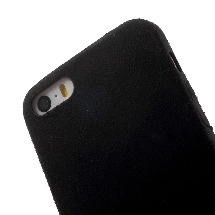Anti-scratch Suede Skin PP Case for iPhone SE/5s/5 - Black