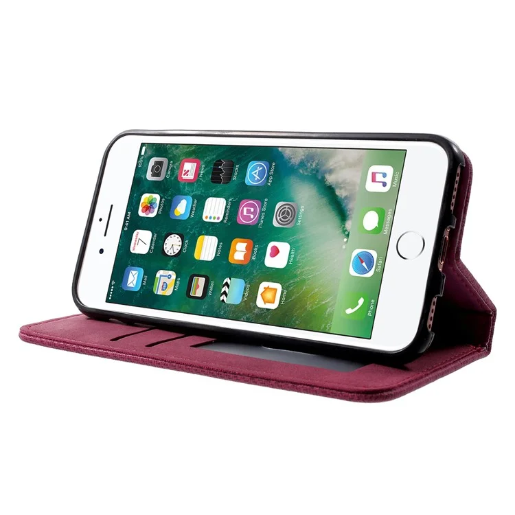 Notebook Style Leather Wallet Stand Mobile Casing for iPhone 7 4.7 inch - Rose