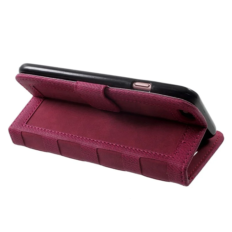 Notebook Style Leather Wallet Stand Mobile Casing for iPhone 7 4.7 inch - Rose