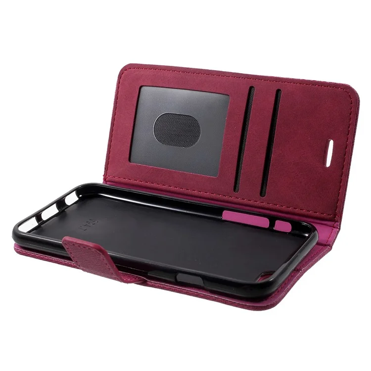 Notebook Style Leather Wallet Stand Mobile Casing for iPhone 7 4.7 inch - Rose