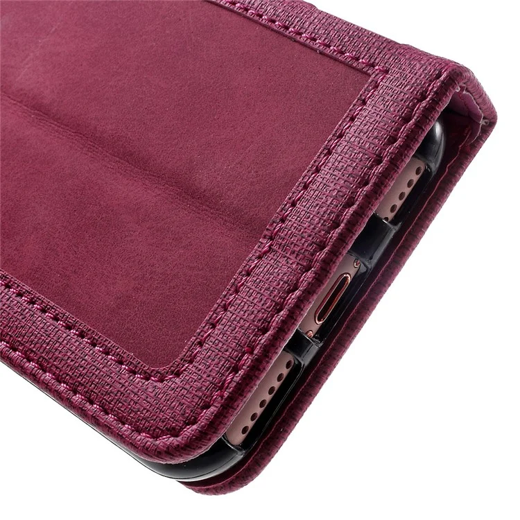 Notebook Style Leather Wallet Stand Mobile Casing for iPhone 7 4.7 inch - Rose