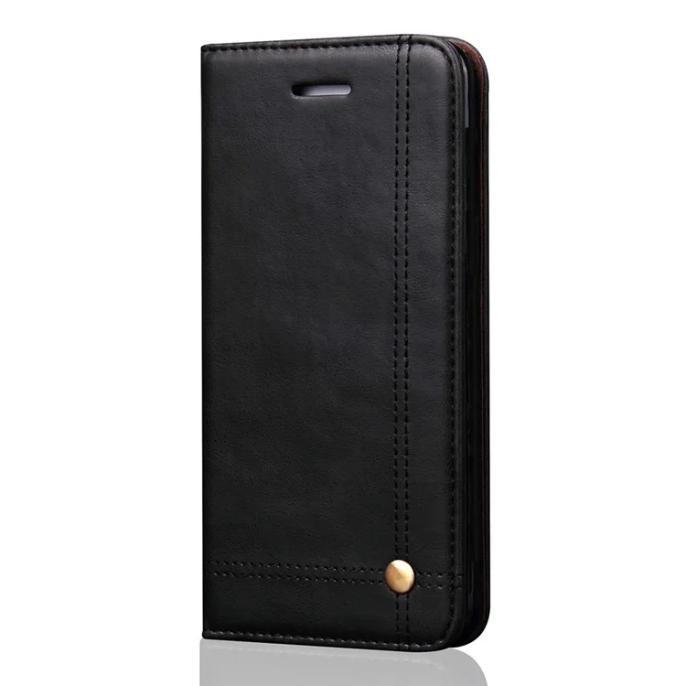 Retro Crazy Horse Leather Wallet Phone Case for iPhone SE/5s/5 - Black