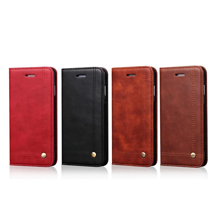 Retro Crazy Horse Leather Wallet Phone Case for iPhone SE/5s/5 - Black