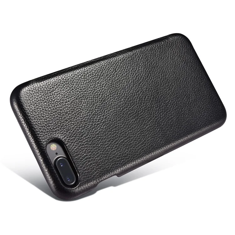 XOOMZ Rhombus Litchi Texture Magnetic Genuine Leather Case for Apple iPhone 7 Plus 2016 - Black