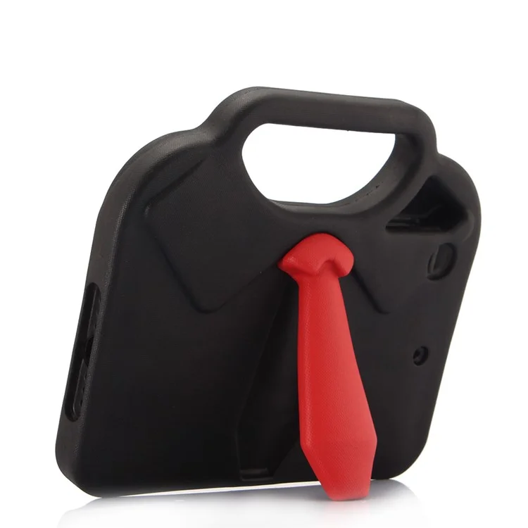 3D Shirt Tie EVA Shockproof Handle Case with Kickstand for iPad mini 4/3/2/1 - Black