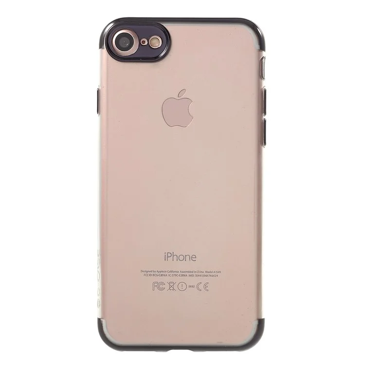 G-CASE Shiny Series II Clear TPU Plating Phone Case for iPhone 8 / iPhone 7 4.7 Inch - Black