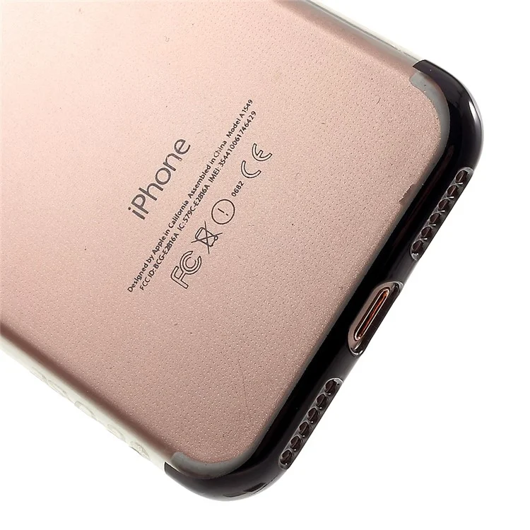 G-CASE Shiny Series II Clear TPU Plating Phone Case for iPhone 8 / iPhone 7 4.7 Inch - Black