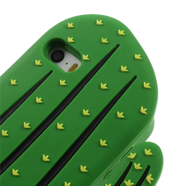 Vivid 3D Green Prickly Pear Cactus Silicone Phone Case for Apple iPhone SE 5s 5