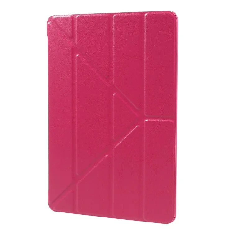 Tri-fold Origami Stand Leather Folio Case for iPad Air 2 - Rose