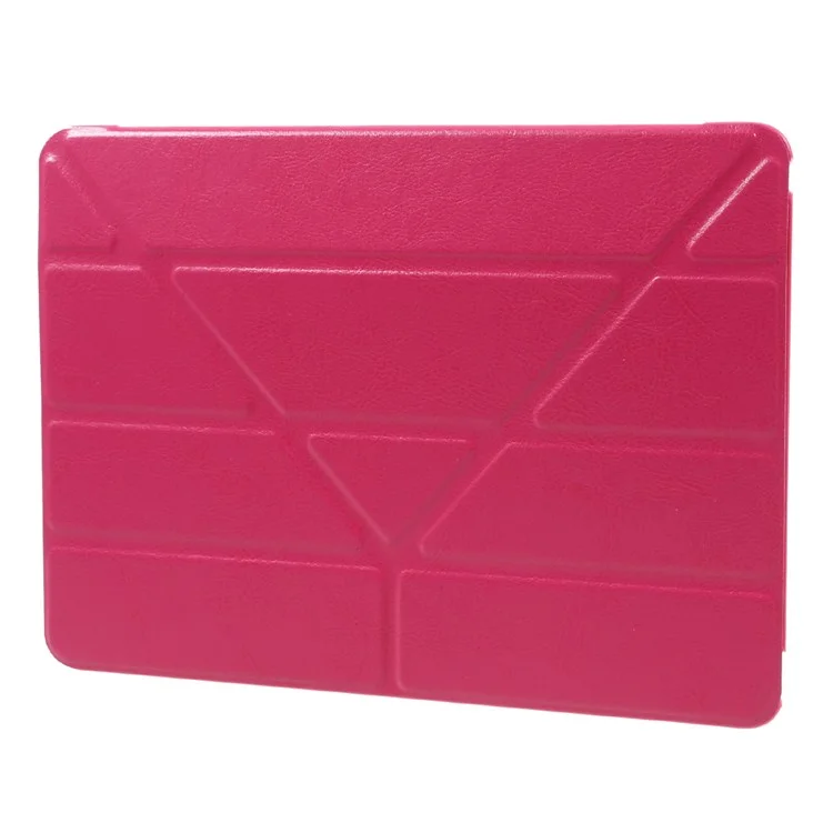 Tri-fold Origami Stand Leather Folio Case for iPad Air 2 - Rose
