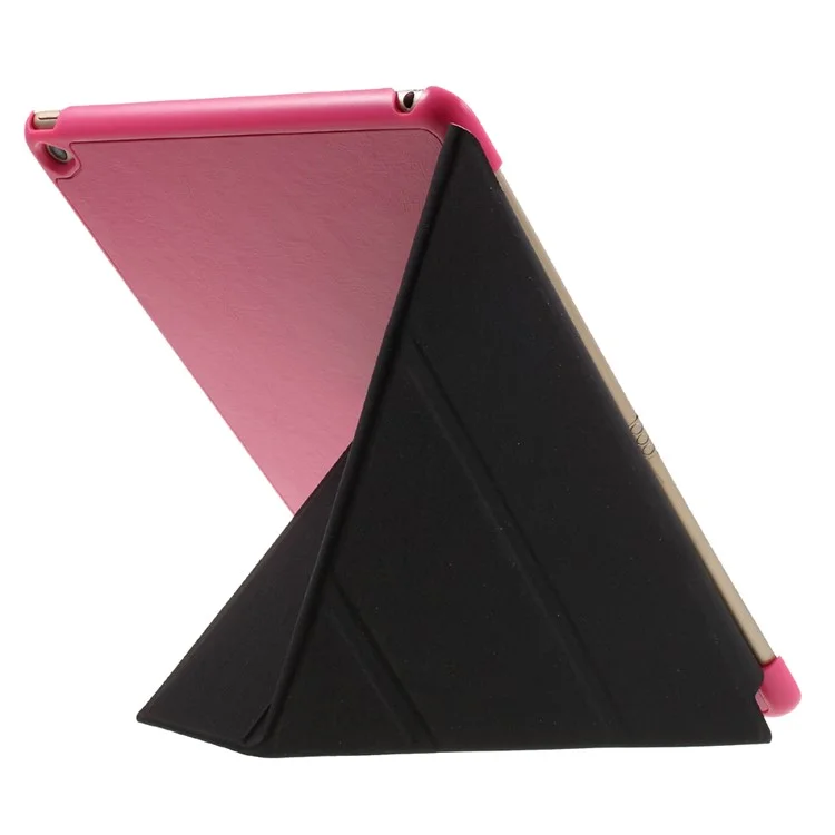 Tri-fold Origami Stand Leather Folio Case for iPad Air 2 - Rose