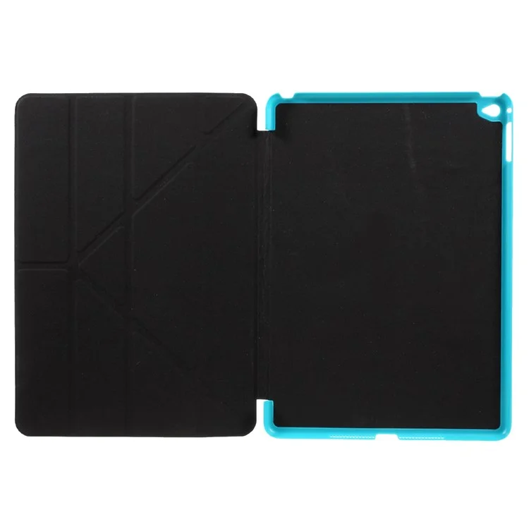 Tri-fold Origami Stand Leather Folio Case for iPad Air 2 - Blue