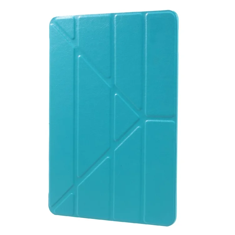 Tri-fold Origami Stand Leather Folio Case for iPad Air 2 - Blue