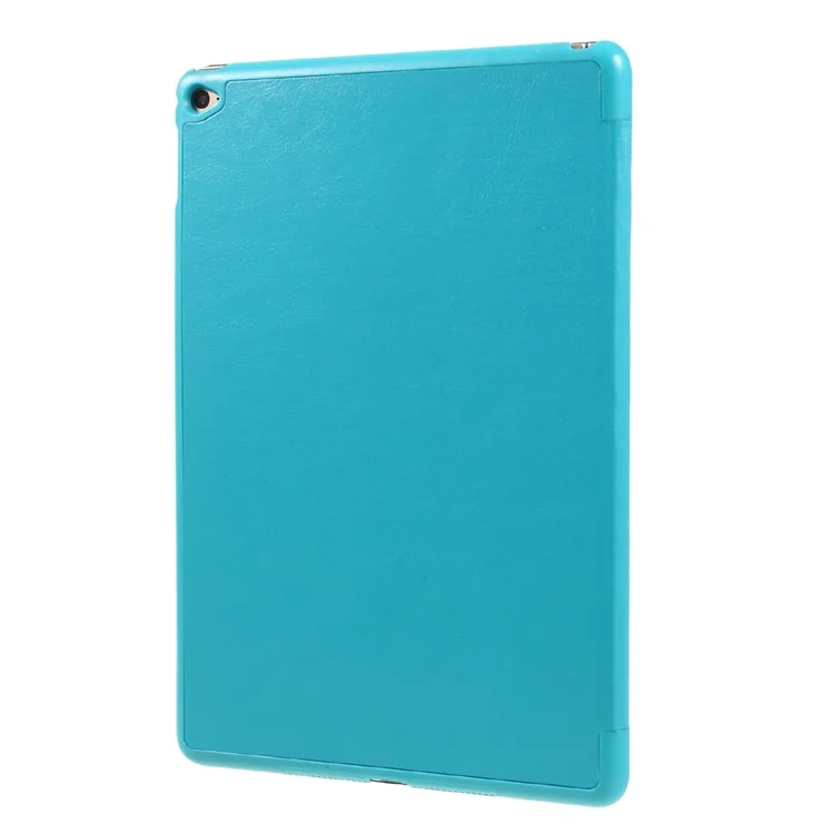Tri-fold Origami Stand Leather Folio Case for iPad Air 2 - Blue