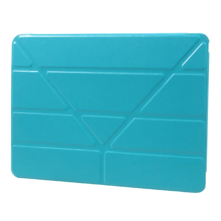 Tri-fold Origami Stand Leather Folio Case for iPad Air 2 - Blue