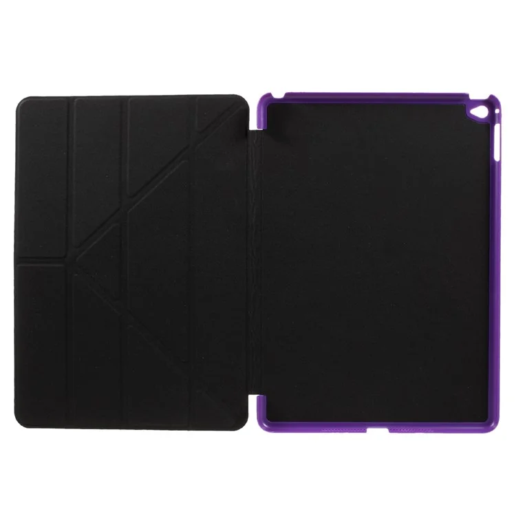 PU Leather Folio Origami Stand Shell for iPad Air 2 - Purple