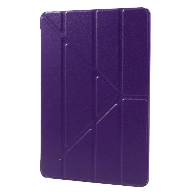 PU Leather Folio Origami Stand Shell for iPad Air 2 - Purple