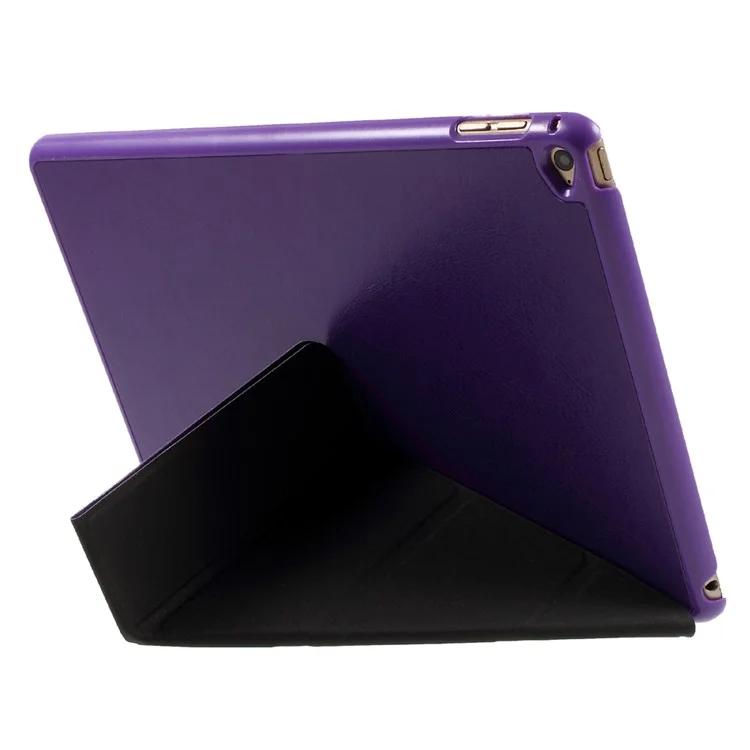 PU Leather Folio Origami Stand Shell for iPad Air 2 - Purple