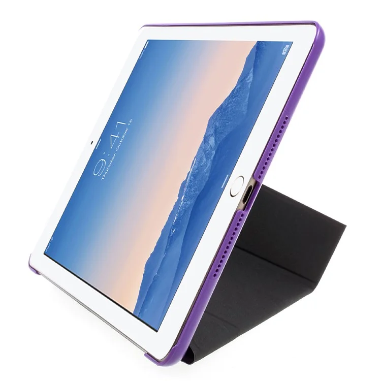 PU Leather Folio Origami Stand Shell for iPad Air 2 - Purple