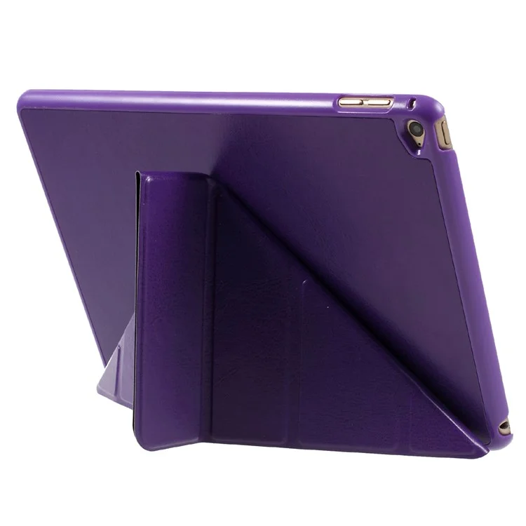 PU Leather Folio Origami Stand Shell for iPad Air 2 - Purple