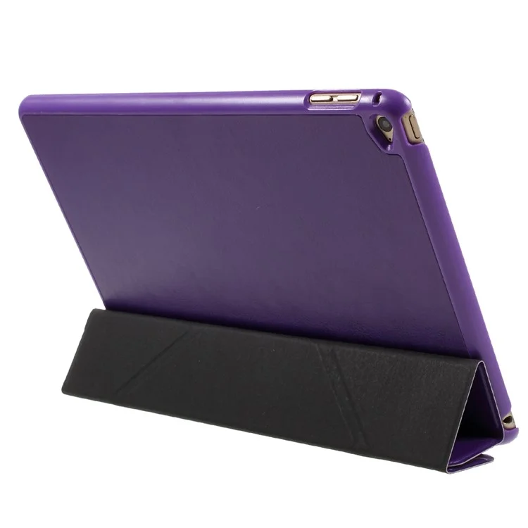 PU Leather Folio Origami Stand Shell for iPad Air 2 - Purple
