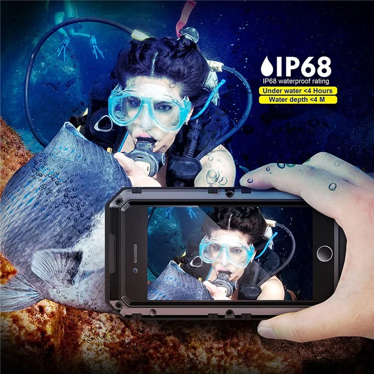 IP68 Waterproof Dustproof Drop-resistant Anti-explosion Full Protection Case for iPhone 7 Plus - Black