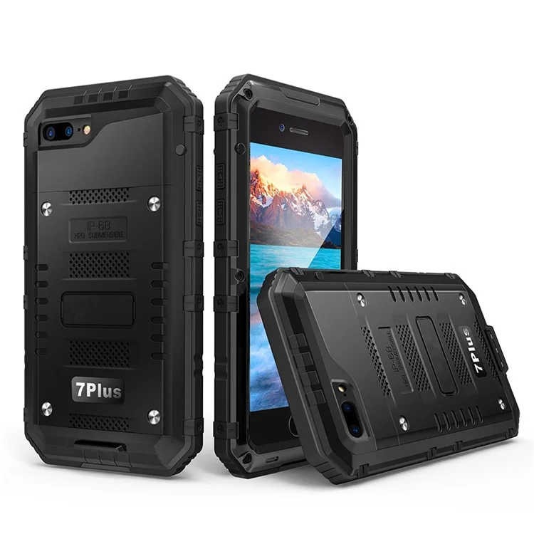 IP68 Waterproof Dustproof Drop-resistant Anti-explosion Full Protection Case for iPhone 7 Plus - Black