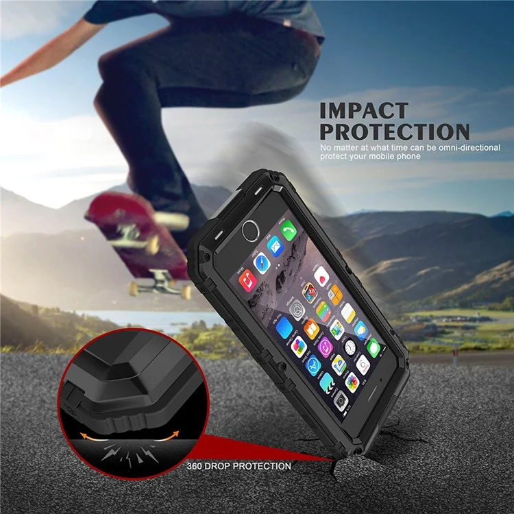 IP68 Waterproof Dustproof Drop-resistant Anti-explosion Full Protection Case for iPhone 7 Plus - Black