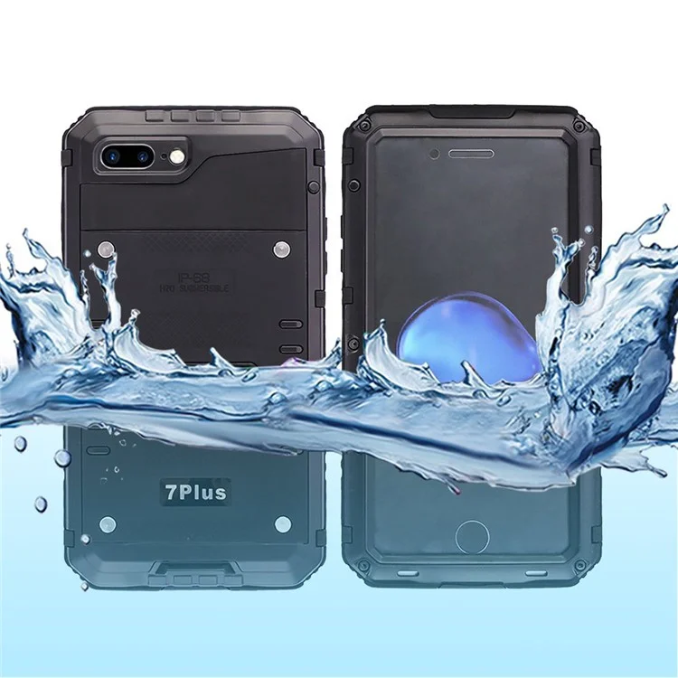 IP68 Waterproof Dustproof Drop-resistant Anti-explosion Full Protection Case for iPhone 7 Plus - Black